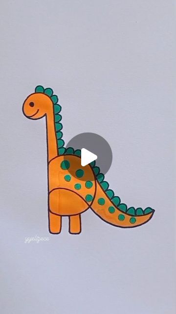 Yeliz Ece 💕 on Instagram: "Simple drawing Follow 👉 @yyelizece 👈 for more... #dinosour #easydrawing" Painting Ideas On Canvas Dinosaurs, Simple T Rex Drawing, Dino Drawing Easy, Easy Simple Drawings For Kids, Dinasour Drawing Simple, Easy Dino Drawings, Dino Drawing Simple, How To Draw A Dinosaur, Easy Drawings For Kids Simple