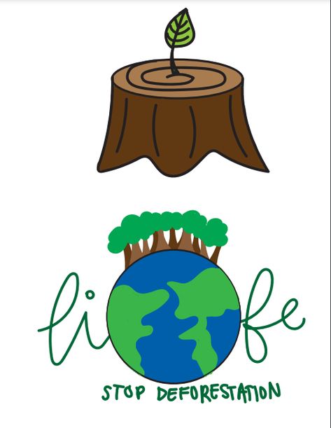 I have this idea of saving the earth through stopping deforestation, which is why these 2 logos came out! I am liking the tree stump one a lot better though. Deforestation Facts, Stop Deforestation, Saving The Earth, One Logo, Plant A Tree, Tree Stump, Save Earth, Sustainable Materials, The Tree