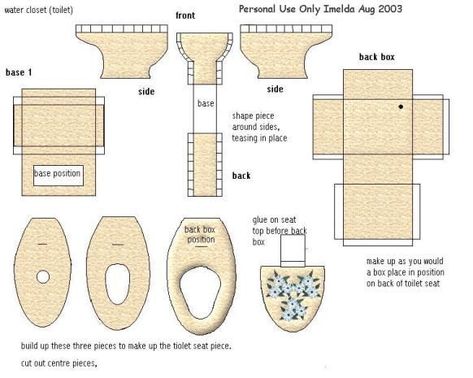 Barbie Furniture Tutorial, Paper Dollhouse, Mini Bathroom, Doll Furniture Patterns, Cardboard Dollhouse, Dollhouse Bathroom, Paper Furniture, Doll Furniture Diy, Diy Barbie Furniture