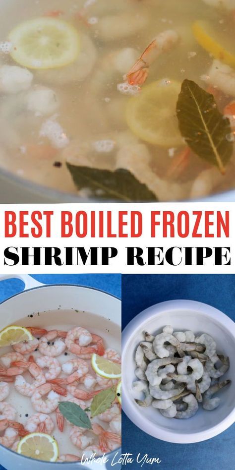 Make boiled frozen shrimp the quick and easy method! Did you forget to defrost the shrimp for a recipe and you don't have time to defrost shrimp to raw? Learn how to boil frozen shrimp using our simple technique whether you're needing shrimp for shrimp cocktail, in salads, or in other types of recipes. How To Cook Frozen Raw Shrimp, Boiling Shrimp For Shrimp Cocktail, How To Cook Raw Shrimp For Cocktail, Boiled Shrimp Cocktail Recipe, Frozen Shrimp Appetizers, How To Cook Raw Shrimp, How To Cook Frozen Shrimp, Boil Frozen Shrimp, Raw Shrimp Recipes Easy