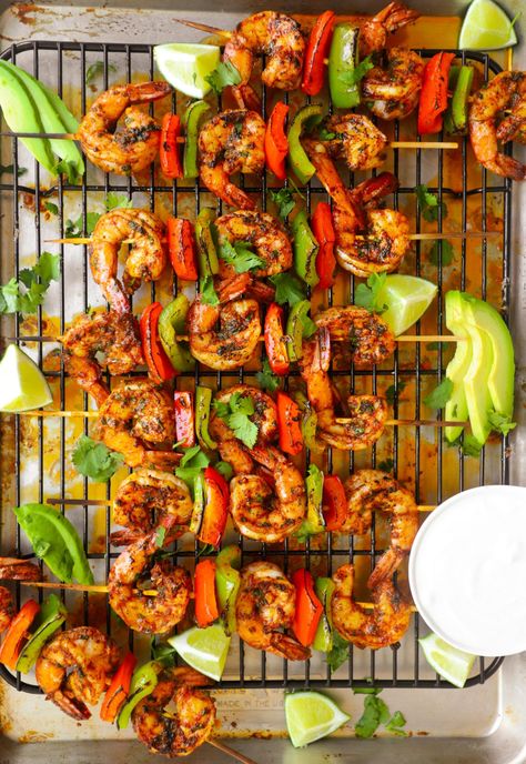 Oven-Baked Shrimp Skewers - Moribyan Oven Kabobs, Skewers In The Oven, Oven Baked Shrimp, Oven Roasted Shrimp, Shrimp In The Oven, Shrimp Skewer Recipes, Dinner Shrimp, Veggie Kabobs, Shrimp Kabobs