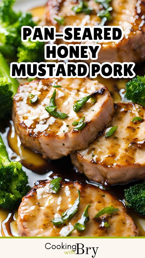 Savour the perfect balance of sweet and tangy with our Pan-Seared Honey Mustard Pork. Juicy pork chops are glazed with a rich honey mustard sauce, delivering a flavour-packed bite every time. Ideal for a quick weeknight dinner, this easy recipe combines a hint of sweetness with the sharpness of mustard, making every meal memorable. Serve with your favourite side dishes for a complete and satisfying meal that's sure to please the whole family! Pork Chops Mustard, Easy Honey Mustard, Tender Pork Chops, Honey Pork, Ginger Pork, Pork Recipe, Creamy Mashed Potatoes, Natural Juices, Simply Recipes