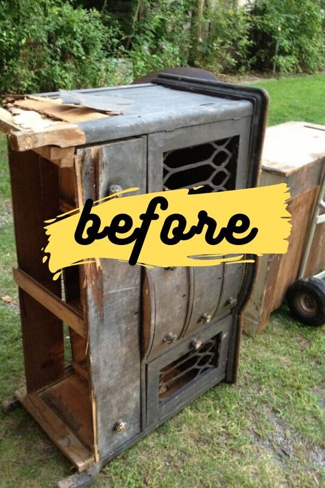 Upcycled Buffet, Vintage Buffet Makeover, Diy Interior Shutters, Diy Buffet, Buffet Makeover, Buffet Vintage, Diy Furniture Flip, Diy Dresser Makeover, Vintage Buffet