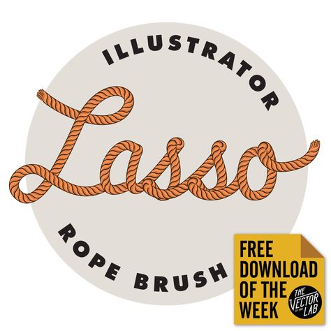 Lasso Rope Brush for Adobe Illustrator Rope Font, Cowboy Font, Typography Logo Fonts, Lasso Rope, Brush Effect, Western Font, Adobe Illustrator Graphic Design, Vector Brush, First Birthday Party Themes