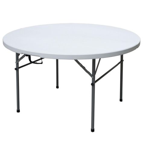 PRICES MAY VARY. Round 4-foot folding table great for outdoor dining, family reunions parties, work table, card table, sewing table, bar table, tv table or camping table Heavy duty folding table that is versatile and durable; Able to resist water scratches and stains; Ideal for gatherings or as a small folding table with easy setup for indoor and outdoor use Convenient built-in carrying handle provides for easy transport of portable folding table; Space saver and compact that can be stored easil Tv Dinner Table, Diy Study Table, Half Table, Round Folding Table, Diy Water Fountain, Folding Tables, Outdoor Folding Chairs, Banquet Table, Group 4