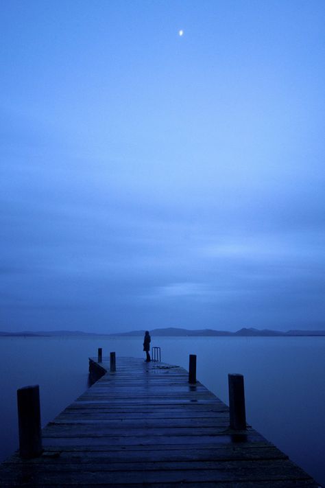 Lake Trasimeno, Italy Blue Asthetics, Regional Gothic, Blue Hour Photography, Life Captions, Blue Aesthetics, Editing Material, Blue Aesthetic Dark, Everything Is Blue, Light Blue Aesthetic