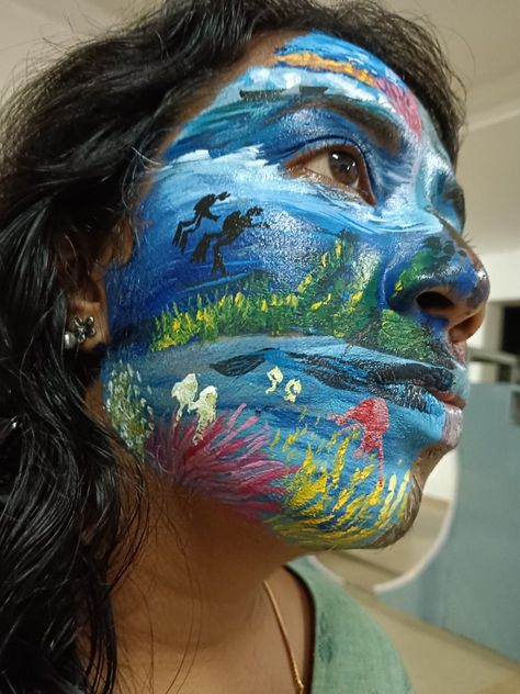 Ocean facepainting Ocean Face Painting, Paint Makeup, Butterfly Birthday Cakes, Face Paint Makeup, Marine Theme, Butterfly Birthday, Sea World, Face Painting, Birthday Cakes