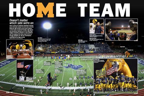 NSPA Award Winning Yearbook Layout - 2016  The Lion McKinney High School McKinney, Texas Football Yearbook Pages, High School Yearbook Themes, Magazine Yearbook, School Magazine Ideas, Senior Yearbook Pictures, Yearbook Templates, Yearbook Inspiration, Freshman Orientation, Yearbook Template