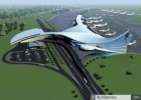 Airport Exterior Design, Airport Architecture Design, Transport Terminal, Condominium Architecture, Landscape And Urbanism Architecture, Architecture Blueprints, Sci Fi Architecture, Eco City, Farm Layout