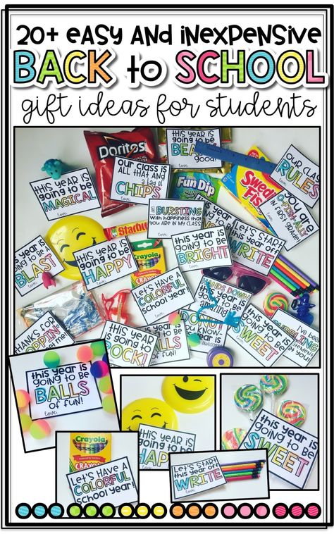 20+ {Beginning of the Year} Gifts for Students - Teaching With Crayons and Curls Student Welcome Gifts, Open House Gifts, School Gift Ideas, Welcome Back Gifts, Back To School Gifts For Kids, Gifts For Students, Welcome To School, Back To School Night, School Printables