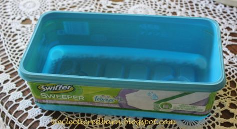 repurposed swiffer containers to beauty products organizer, crafts, decoupage, repurposing upcycling Dishwasher Pods Storage, Dishwasher Pods, Wipes Container, Beauty Organization, Recycling Containers, Plastic Containers, Recycled Crafts, Diy Projects To Try, Household Hacks