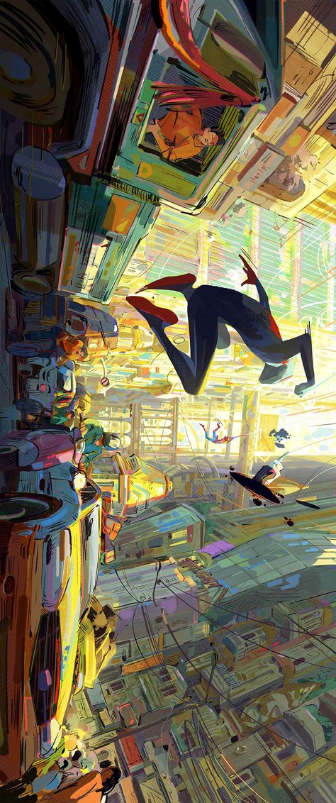 Spider Man Across The Spider Verse Movie Scenes, Spiderman Across The Spiderverse Concept Art, Spider Man Across The Spider Verse Scene, Spider Man Spiderverse Concept Art, Spiderman Across The Spider Verse Scenes, Movie Desktop Wallpaper Hd 1080p, Spiderman Across The Spider Verse Concept Art, Spiderverse Background Art, Spiderman Atsv Wallpaper