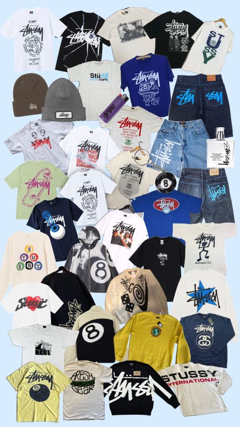 stüssy #stussy #vintage #vintageaesthetic #vintagecollage #vintagefashion #fashion #outfit #outfitinspo #fit #fitinspo #brand Stussy Vintage, Street Style Outfits Casual, Baggy Outfit Ideas, Fits Clothes, Vintage Collage, Cool Fits, Men Fashion Casual Outfits, Summer Outfits Men, Cute Everyday Outfits