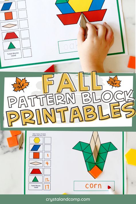 Fall Pattern Block Mats Free, Free Pattern Block Printables, Pattern Block Printables, Block Center Preschool, Pattern Blocks Activities, Pattern Block Templates, Tangram Patterns, Fall Math Activities, Preschool Patterns