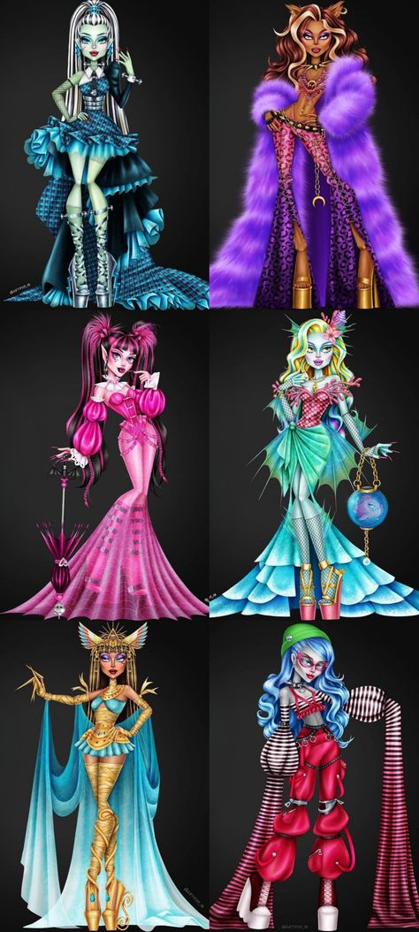 Monster High Prom Dresses, Monster High Dolls Drawings, Monster High X Bratz, Monster High Siren, Ghoulish Monster High, Monster High Art Clawdeen, Steampunk Monster High, Monster High Monsters, Monster High Abby X Heath