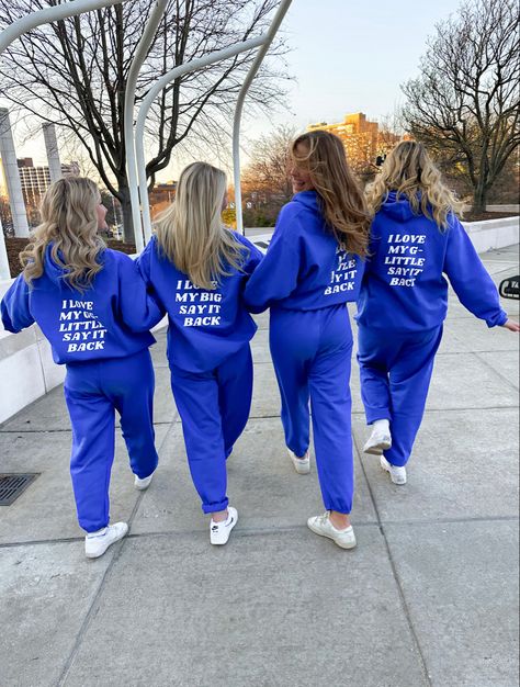 Big And Lil Shirts, Big Little Shirts Sorority Reveal, Big Sis Lil Sis Gifts Dance, Simple Big Little Reveal, Big Little Sweatshirts, Big Lil Reveal Themes Funny, Big Little Captions Instagram, Sorority Sweat Sets, Cute Big Little Themes