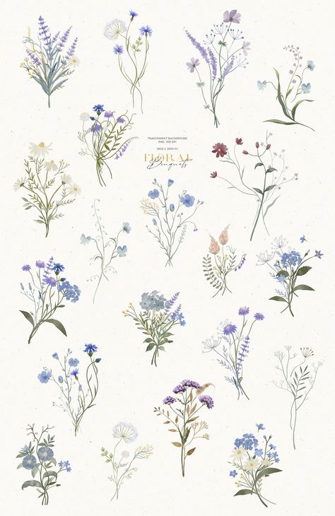 Wildflowers Watercolor, Wildflower Drawing, Shape Collage, Flower Drawing Tutorials, Print Design Art, Diy Watercolor Painting, Graphic Poster Art, Floral Drawing, Flower Art Images