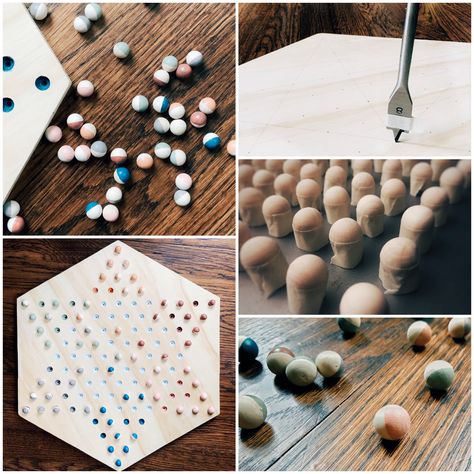 Homemade Games, Chinese Checkers Board, Checkers Board Game, Checkers Board, Diy Yard Games, Pallet Home Decor, Chinese Checkers, Games Diy, Checker Board