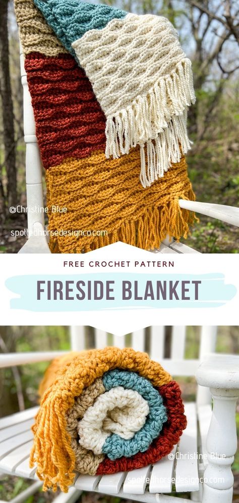 Crochet Fall Colors, Crochet Patterns For Variegated Yarn, Crochet Blanket Ideas Color Combinations, Hygge Hobbies, Free Baby Blanket Crochet Patterns, Crochet Guide, Mittens Crochet, Crochet Throw Pattern, Fall Crochet