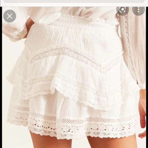 Love Shack Fancy Abrielle Eyelet Skirt In True White Size Xs Brand New Limited Edition No Longer Available In Stores Or Online Love Shack Fancy Skirt, Fancy Skirts, Rush Outfits, Love Shack Fancy, Eyelet Skirt, Easy Crochet Baby, Custom Crochet, Crochet Baby Dress, How To Crochet