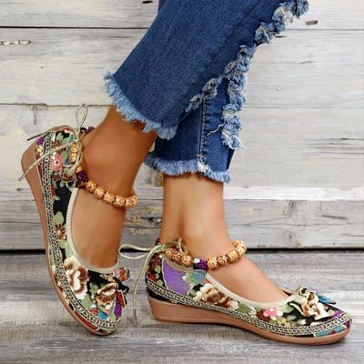 Temu | Explore the Latest Clothing, Beauty, Home, Jewelry & More Beaded Ankle, Leopard Black, Canvas Loafers, Printed Flats, Orthopedic Shoes, Sandals Flat, Ankle Strap Flats, Summer Flats, Rose Rouge