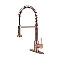 Check this out on Amazon Black And Copper Kitchen, Copper Kitchen Faucets, Copper Kitchen Backsplash, Rose Gold Kitchen, Copper Faucet, Brass Kitchen Faucet, Black Kitchen Faucets, Pull Out Kitchen Faucet, Sink Basin