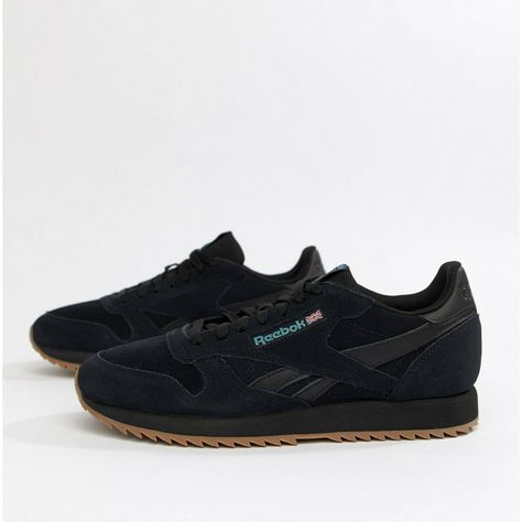 Reebok Classic suede MU ripple triple black/gum Black Reebok, Marken Logo, Black Gums, Reebok Classic, Triple Black, Brooks Sneaker, Puma Sneaker, Classic Black, All Black