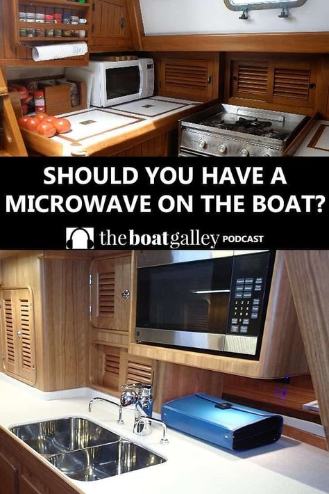 Nov 11, 2018 - Three important questions to help you decide if a microwave is a good use of space and power in your galley. How To Build Abs, Boat Galley, How To Build Steps, Sailboat Living, Make A Boat, Living On A Boat, Build Your Own Boat, Wooden Boat Building, Boat Projects