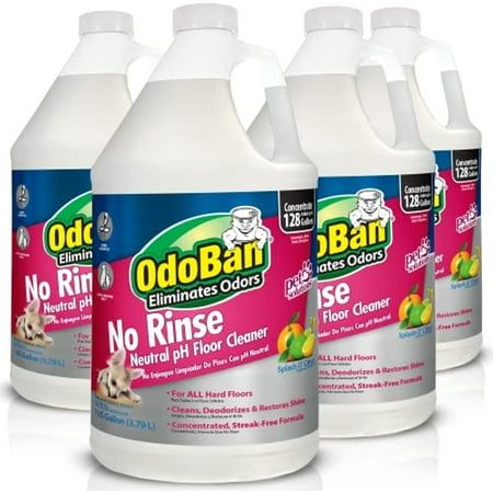 Protect your home or place of business from the aftermath of pets with the OdoBan Pet Solutions No Rinse Neutral pH Floor Cleaner Concentrate. Our effective formula is streak free, leaves no residue, and has a refreshing and invigorating, yet light citrus scent. It can be used on a multitude of floors including sealed woods, laminates, tiles, asphalt tile, rubber, sealed concreate and more as well as other surfaces including toilets and sinks, glass, and even countertops. It is not recommended f Laminate Floor Cleaner, Homemade Febreze, How To Clean Laminate Flooring, Clean Countertops, Floor Cleaning Solution, Carpet Cleaning Solution, Natural Stone Flooring, Glazed Tiles, Household Cleaning Supplies