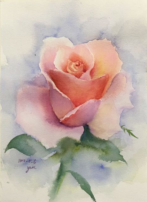 Eine Rose, Flower Bunches, Watercolor Video, Watercolor Paintings Easy, Watercolor Flower Art, 수채화 그림, Watercolor Flowers Paintings, Watercolor Paintings Tutorials, Flower Bouquets