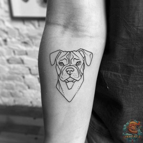 Unleashing the Power of Pitbull Tattoos: Exploring the Bold and Beautiful World of Inked Canine Art: 105 Designs - inktat2.com Pitbull Outline Tattoo, Pitbull Outline, Pitbull Tattoos, Pitbull Tattoo, Loyalty Symbol, Farm Work, Nanny Dog, Dangerous Dogs, Detailed Tattoo