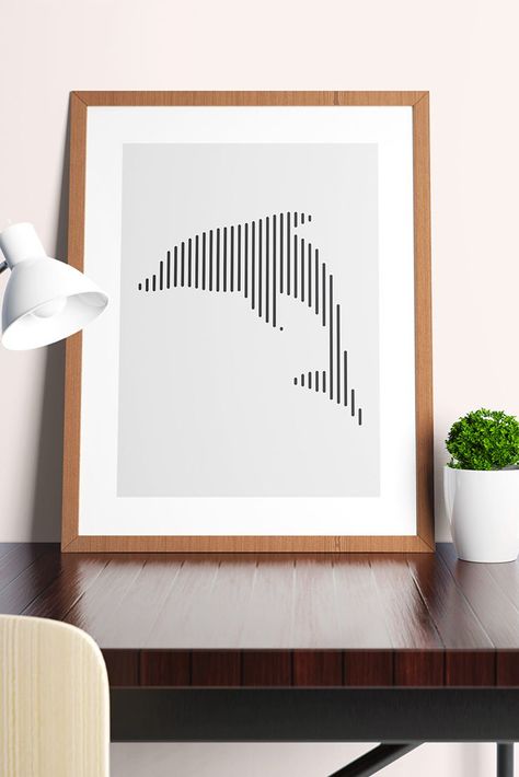 Dolphin Abstract Art, Vertical Drawing Ideas, Vertical Line Drawing, Vertical Lines Art Design, Line Art Drawings Easy, Dolphin Line Art, Dolphin Abstract, Vertical Drawing, Line Drawing Animal