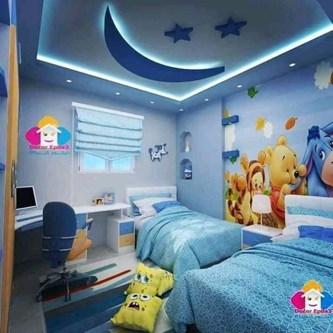 Children Bedroom Ceiling Design, Modern Kids Room Design, Kids Bedroom Furniture Design, Room Decor Tips, Bedroom Pop Design, Disney Room Decor, Pvc Ceiling Design, Boys Room Design, Cool Kids Bedrooms