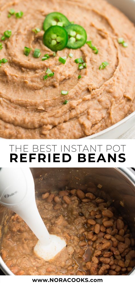 Instant Pot Refried Beans No Soak, Instant Pot Refried Beans Recipe, Instant Pot Refried Beans, Vegan Refried Beans, Make Refried Beans, Homemade Refried Beans, Refried Beans Recipe, Man Recipes, Vegan Instant Pot Recipes