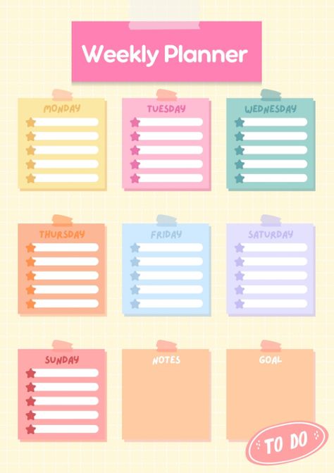 Cute Weekly Planner Template, To Do List Schedule, Cute Weekly Planner, Planner Designs, Planner Schedule, Agenda Organization, Family Schedule, Weekly Planner Template, Schedule Planner