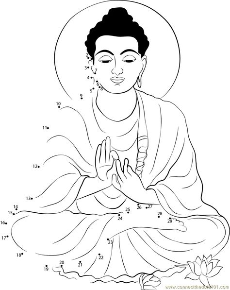 Buddha Purnima Connect the Dots Worksheets Printable for Kids Buddha Coloring Pages, Agama Buddha, Buddha Jayanti, Rasta Art, Buddha Painting Canvas, Buddha Purnima, Fun Worksheets For Kids, Dot Worksheets, Dot To Dot