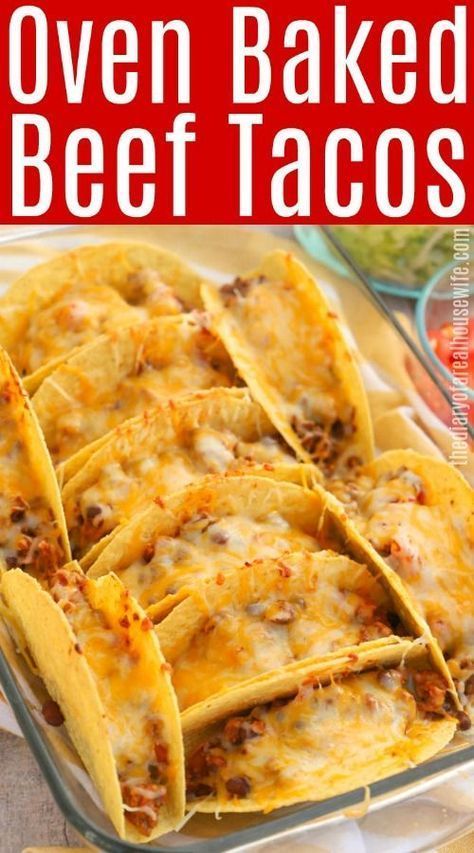 Baked Beef Tacos, Tacos For Dinner, Oven Baked Tacos, Mexikansk Mat, Beef Tacos Recipes, Crockpot Recipes Beef Stew, Beef Tacos, Ground Beef Recipes For Dinner, Läcker Mat