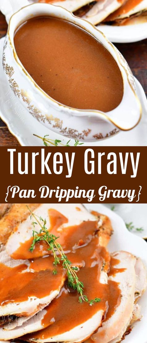 The Best Turkey Gravy is the most flavorful one, and it’s made from the pan drippings after roasting the turkey. There are only four ingredients in this simple gravy recipe, and the pan dripping are by far the most important one! I include a few very important tips to get the best tasting drippings, which will in turn give you the best tasting turkey gravy. Gravy Recipe Easy With Drippings, Turkey Gravy Recipe With Drippings, Simple Gravy Recipe, Roast Gravy Recipe, The Best Turkey Gravy, Simple Gravy, Roast Turkey Gravy, Turkey Gravy Recipe Easy, Best Turkey Gravy