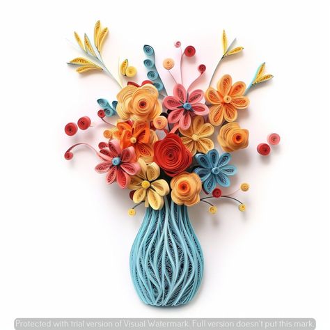 Craft projects-craft gift ideas crafted gifts Quilling Flowers Tutorial, Bouquet Colorful, Diy Quilling Crafts, Quilling Flower Designs, Halloween Gesicht, Flower Clip Art, Paper Quilling For Beginners, Paper Quilling Flowers, Paper Quilling Cards