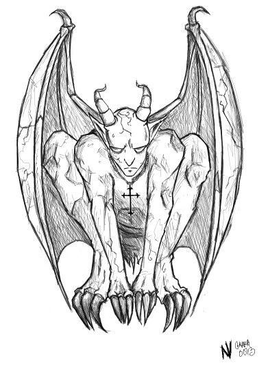 Gargoyle Drawing Reference, Devils Drawing, Gargoyle Drawing, Gargoyles Art, Gargoyle Tattoo, Gothic Gargoyles, Dragons Tattoo, Diy Tattoo Permanent, Country Tattoos