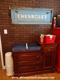 All Things Homie: Carter's Vintage Chevy Nursery Reveal! Car Toddler Room, Boy Nursery Cars, Vintage Nursery Boy, Vintage Car Nursery, Car Nursery, Boy Nursery Themes, Baby Boy Nursery Themes, Cars Room, Baby Boy Room Nursery