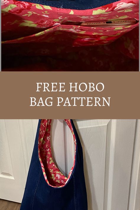 "Explore creativity with our free hobo bag pattern! This easy-to-follow guide provides step-by-step instructions for crafting a stylish hobo bag. Express yourself with fabric choices and personalized touches. Download the pattern and embark on a DIY journey to fashion your own trendy and functional accessory." Hobo Bag From Old Jeans Free Pattern, Hobo Bags Diy, Denim Hobo Bag Pattern Free, Hobo Bag Sewing Pattern Free, Hobo Purse Patterns Free, Easy Hobo Bag Pattern Free, Small Hobo Bag Pattern, Denim Hobo Bag Pattern, Hobo Crossbody Bag Pattern