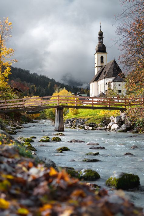 parish church of st. sebastian, ramsau bei berchtesgaden, germany | daniel sessler Germany Landscape, Country Backgrounds, Cities In Germany, Visit Germany, San Sebastian, Germany Travel, Landscape Photos, Nature Pictures, Nature Photos