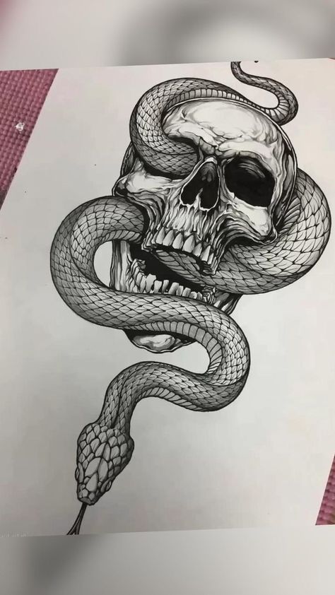 Gotik Tattoo, Tato Salib, Snake Drawing, Desen Realist, Drawing Hands, Snake Tattoo Design, Tattoo Zeichnungen, Instagram Drawing, Snake Art