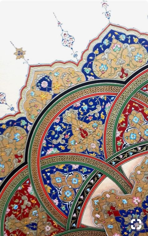 Islamic Motifs, الفن الرقمي, Persian Art Painting, Mughal Paintings, Islamic Patterns, Illumination Art, Islamic Art Pattern, Iranian Art, Turkish Art