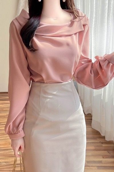 Korean Tops Outfits, Korean Tops For Women, Korean Shirt, Korean Blouse, Korean Tops, Collared Shirts, Modest Dresses Casual, Korean Fashion Dress, Classy Work Outfits