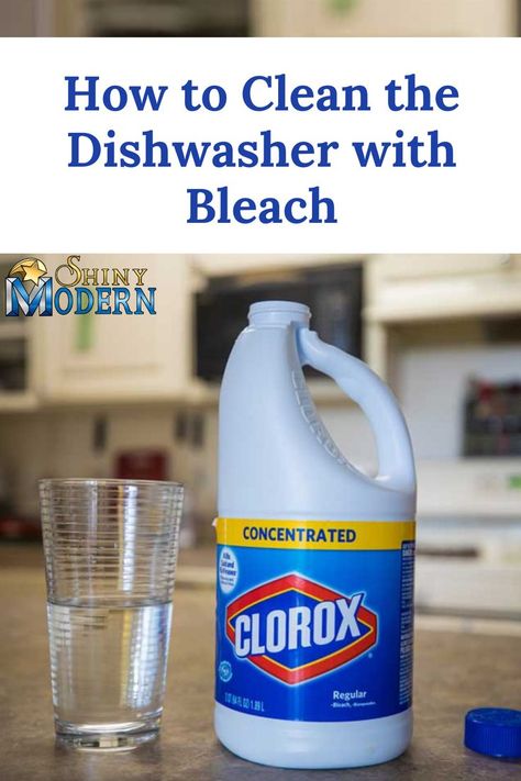 Sometimes you need to clean a dishwasher with a stronger cleaner that can get rid of mold. Here is how to clean your dishwasher with bleach. Cleaning With Clorox Bleach, Stinky Dishwasher Remedy, How To Clean Dishwasher, Diy Dishwasher Cleaner, Clean Black Mold, Clean A Dishwasher, Clean Your Dishwasher, House Schedule, Dishwasher Cleaning