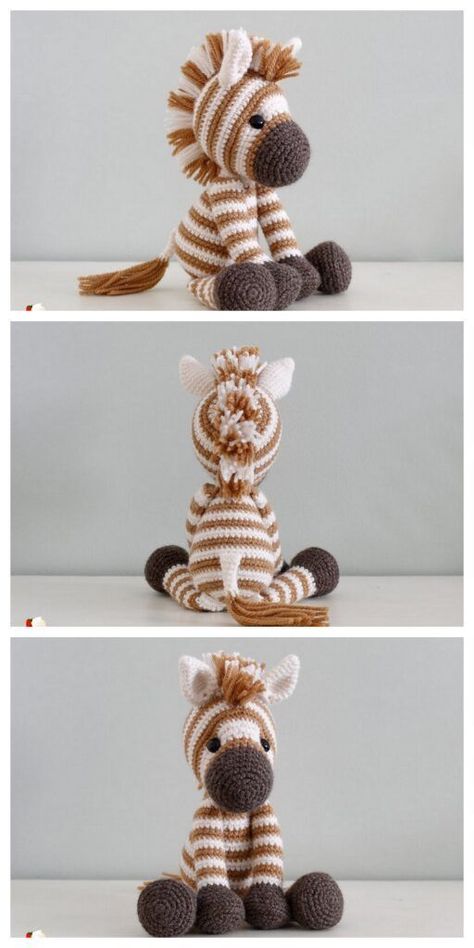 Amigurumi pattern Crochet Zebra Pattern, Crochet Zebra, Free Pattern Crochet, Crochet Bee, Crochet Amigurumi Free Patterns, Crochet Amigurumi Free, Crochet Animal, Crochet Bracelet, Crochet Animal Patterns