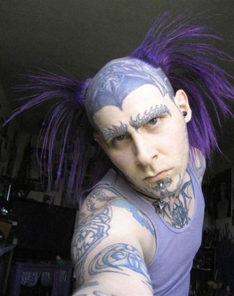 WTF TATOOS | Face Piercings bad tattoos terrible awful ugliest tattoos wtf tattoos ... Bad Face Tattoos, Terrible Haircuts, Kylie Jenner Piercings, Haircut Fails, Bad Haircut, Tattoo Fails, Weird Tattoos, Bad Tattoos, Body Modification