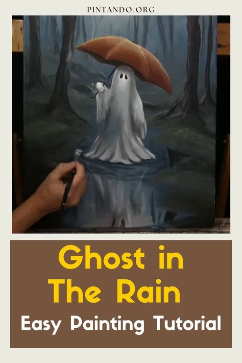 🎃 Get into the spooky spirit of Halloween with our chillingly fun painting tutorial! 🖌️ Join us on a creative adventure as we show you how to draw and paint a hauntingly beautiful scene: 'GHOST IN THE RAIN.' 🌧️👻 Perfect for all skill levels, this step-by-step guide will help you craft your own eerie masterpiece from the comfort of your home. 🏡👩‍🎨 Whether you're looking to decorate for the season or simply want to indulge your creative spirit, this tutorial promises an unforgettable... Halloween Canvas Paintings, Scary Halloween Decorations Diy, Happy Halloween Pictures, Wine And Canvas, Draw And Paint, Painting Art Lesson, Hauntingly Beautiful, Halloween Painting, Halloween Drawings